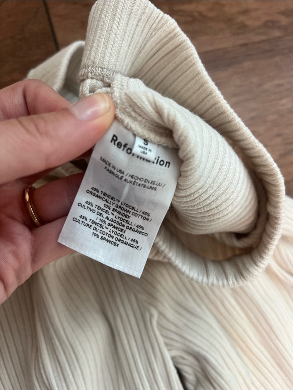 Reformation Cream Ribbed sweatpants - Picture 3 of 5